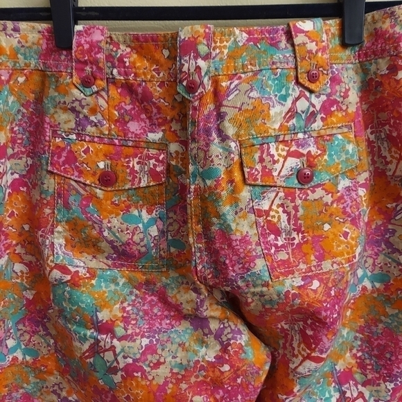 SIGRID OLSEN Linen Cargo Style Floral Wide Legged Pants - Picture 7 of 12